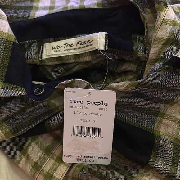 NWT Free People Women’s Flannel Top - Picture 5 of 6